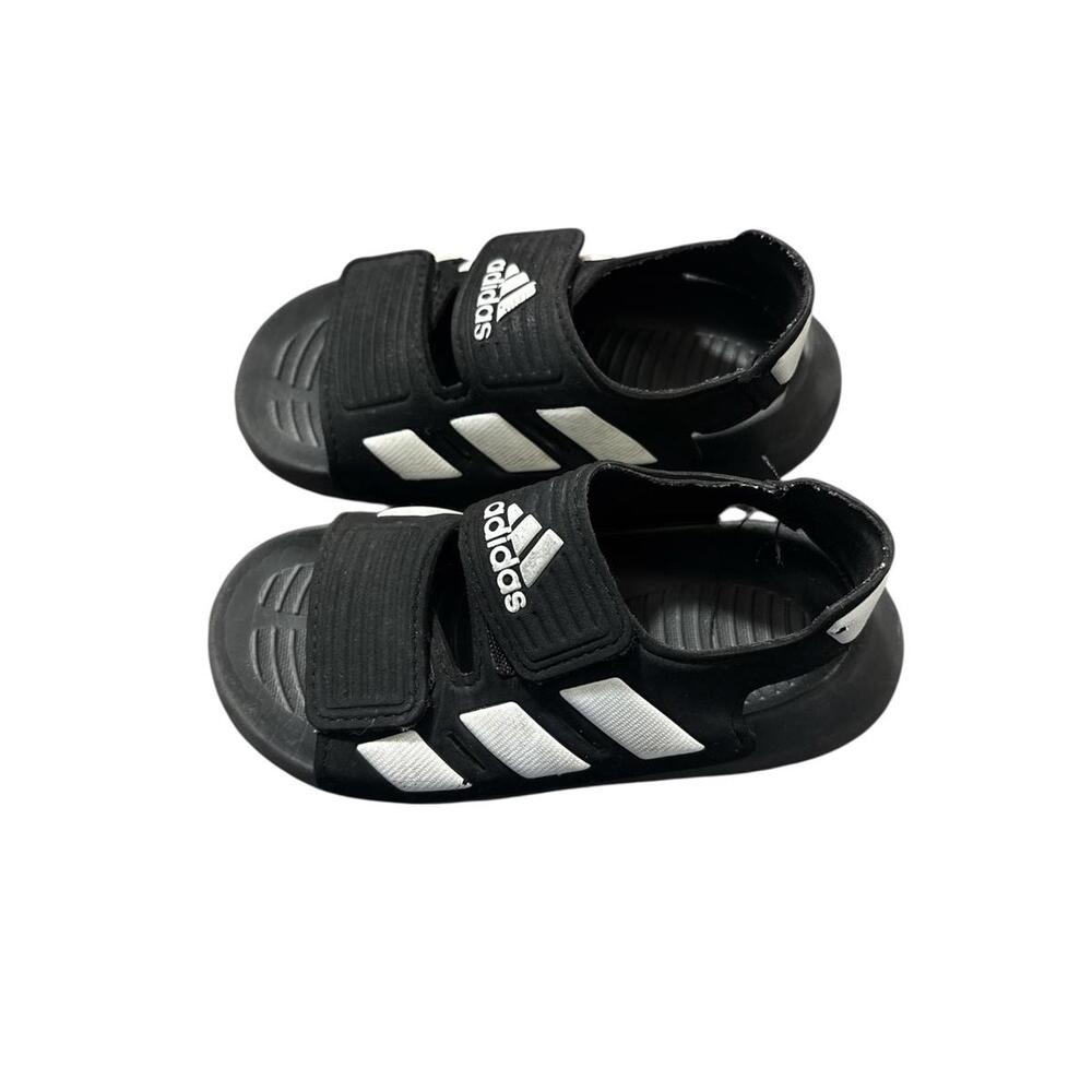 Adidas Black Kids Water Sandals Open Toe Adjustable Sport Strap Size 9K